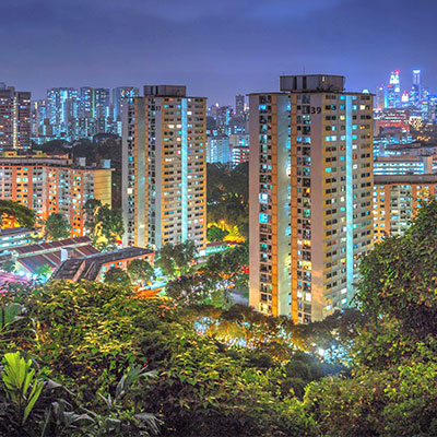 city Singapore skyline during night time