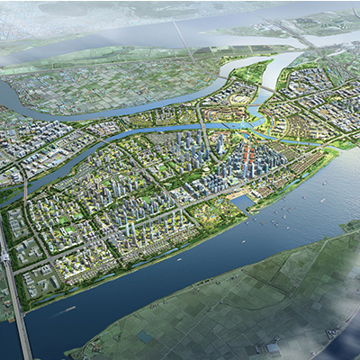 Artist's impression of the Busan Eco Delta Smart City